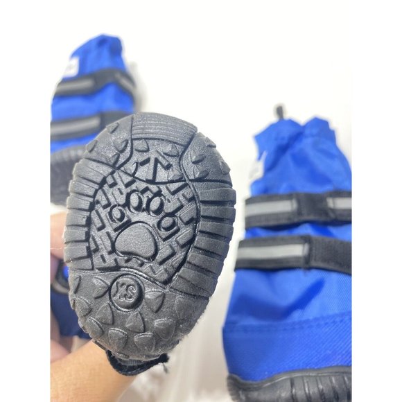 Xs Waterproof Boots/shoes For Small Dogs Xs Blue Hook & Loop Straps - Picture 4 of 7